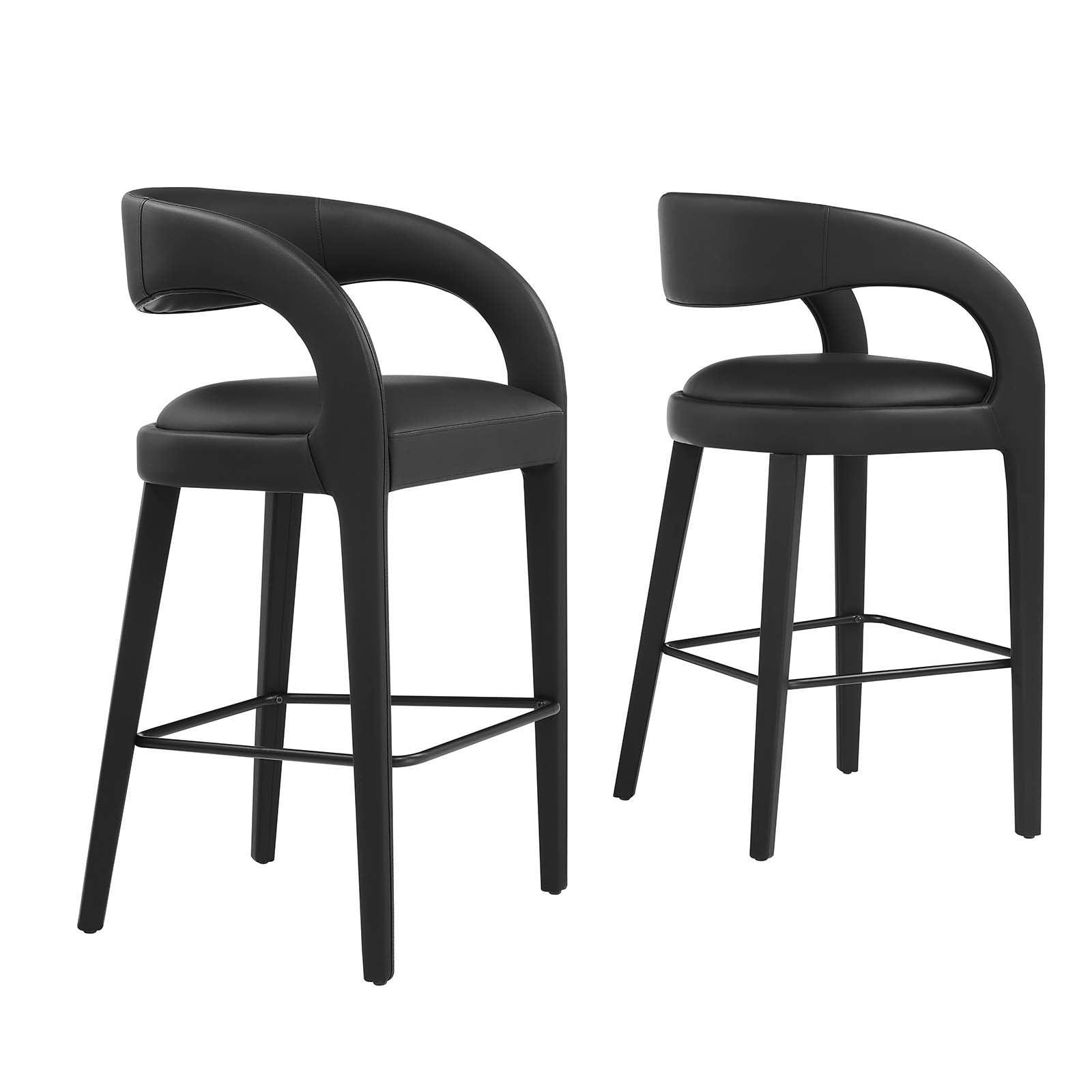 Modway Pinnacle Vegan Leather Bar Stool Set of Two, EEI-6567 FredCo