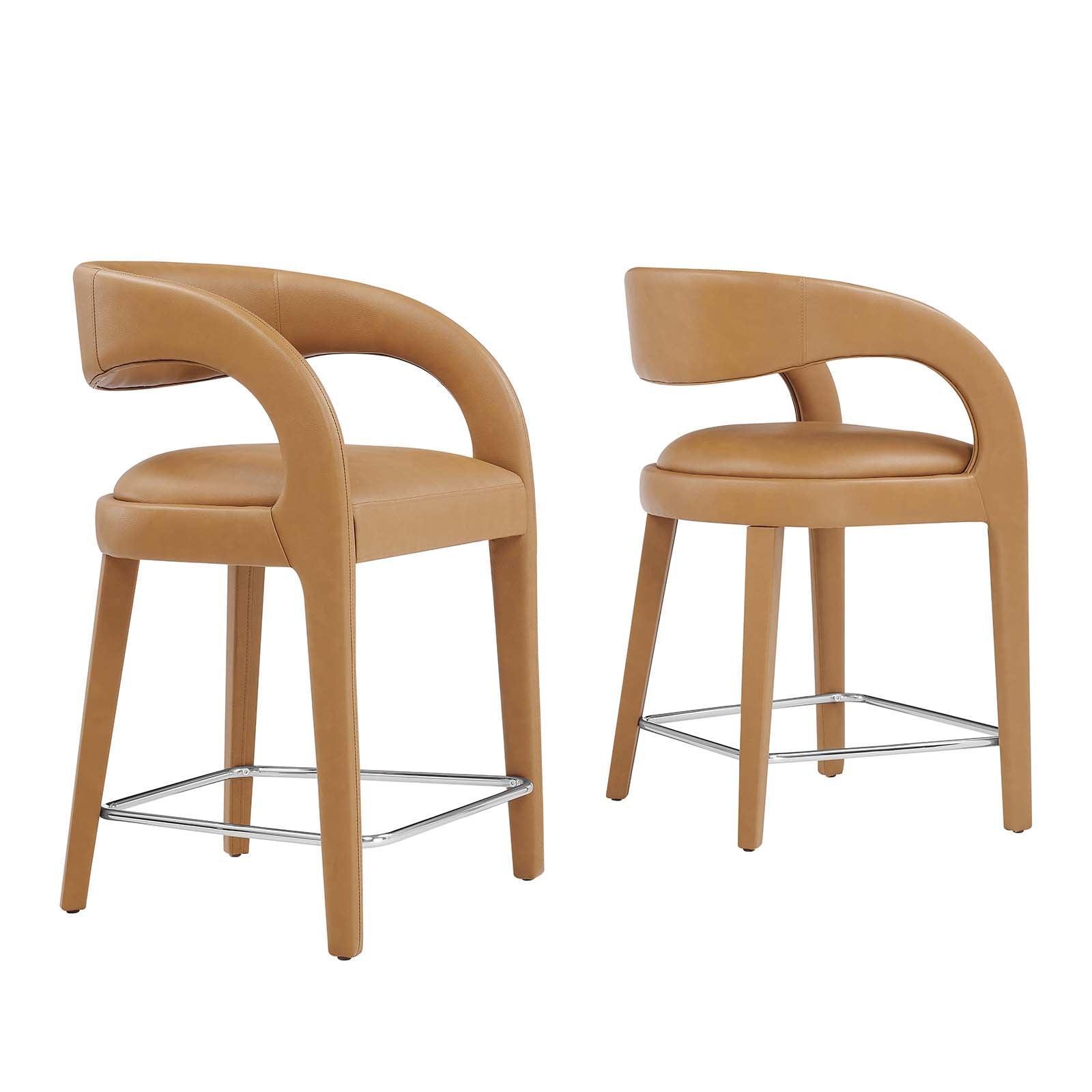 Modway Pinnacle Vegan Leather Counter Stool Set of Two, EEI-6564 FredCo