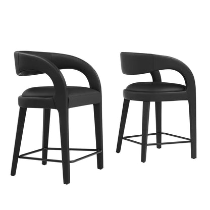 Modway Pinnacle Vegan Leather Counter Stool Set of Two, EEI-6564 FredCo
