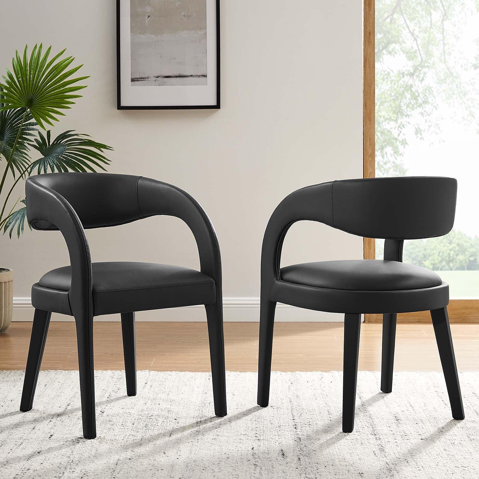 Modway Pinnacle Vegan Leather Dining Chair Set of Two, EEI-6561 FredCo