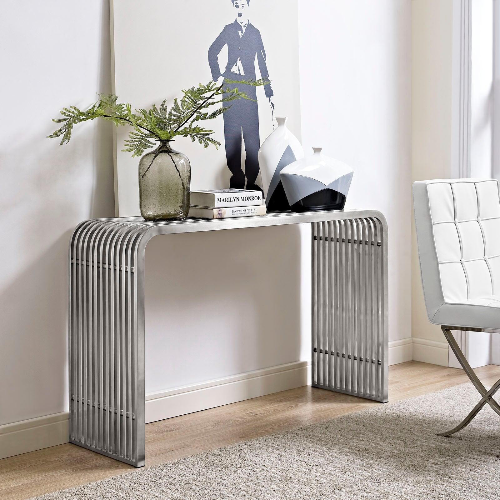 Modway Pipe Stainless Steel Console Table FredCo