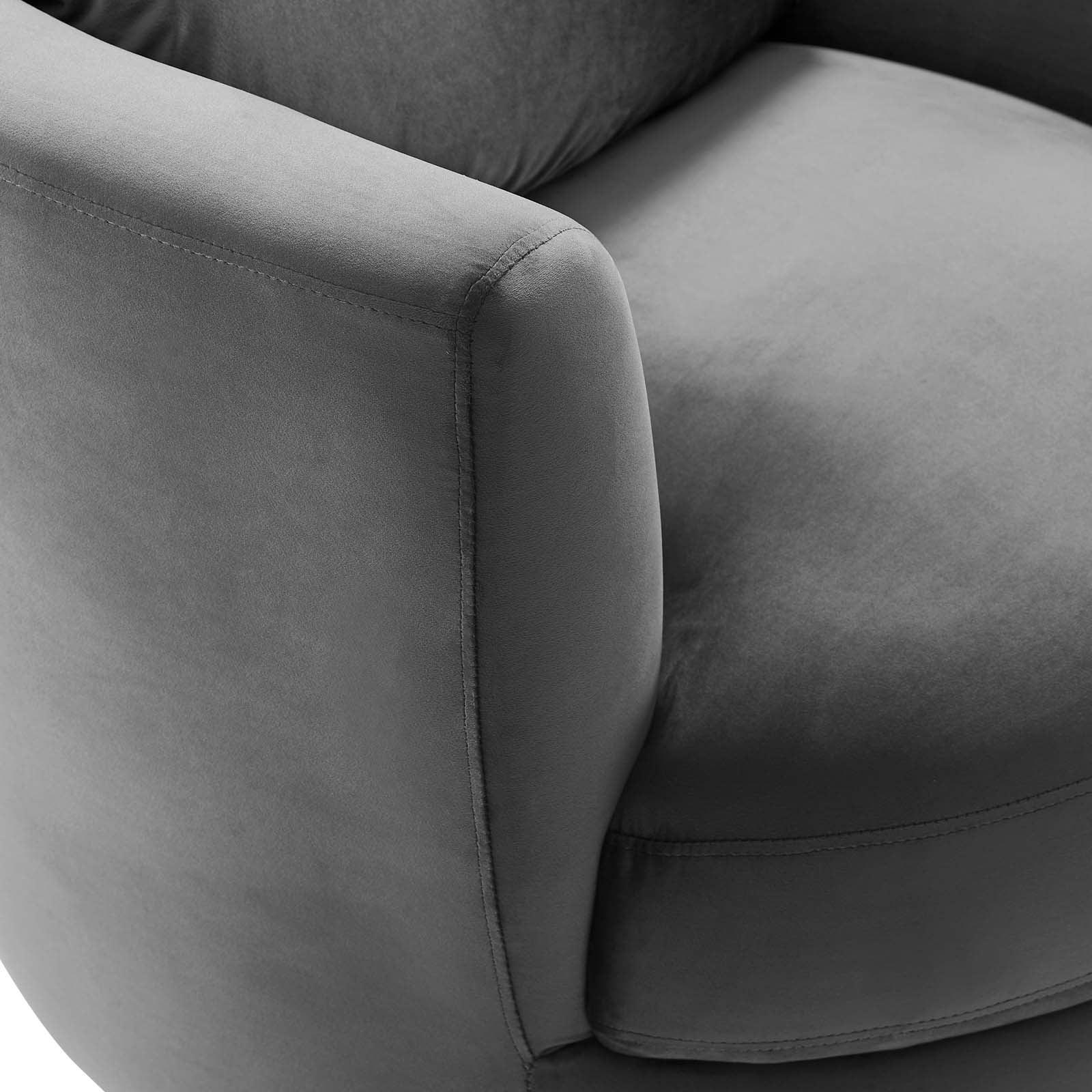 Modway Pirouette Performance Velvet Swivel Armchair FredCo