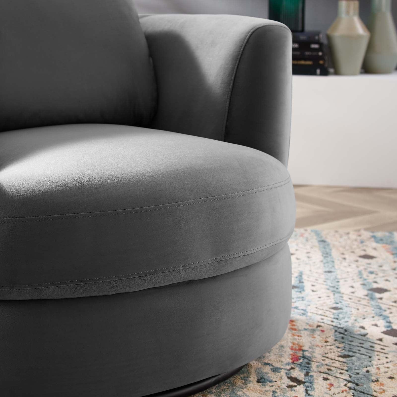 Modway Pirouette Performance Velvet Swivel Armchair FredCo