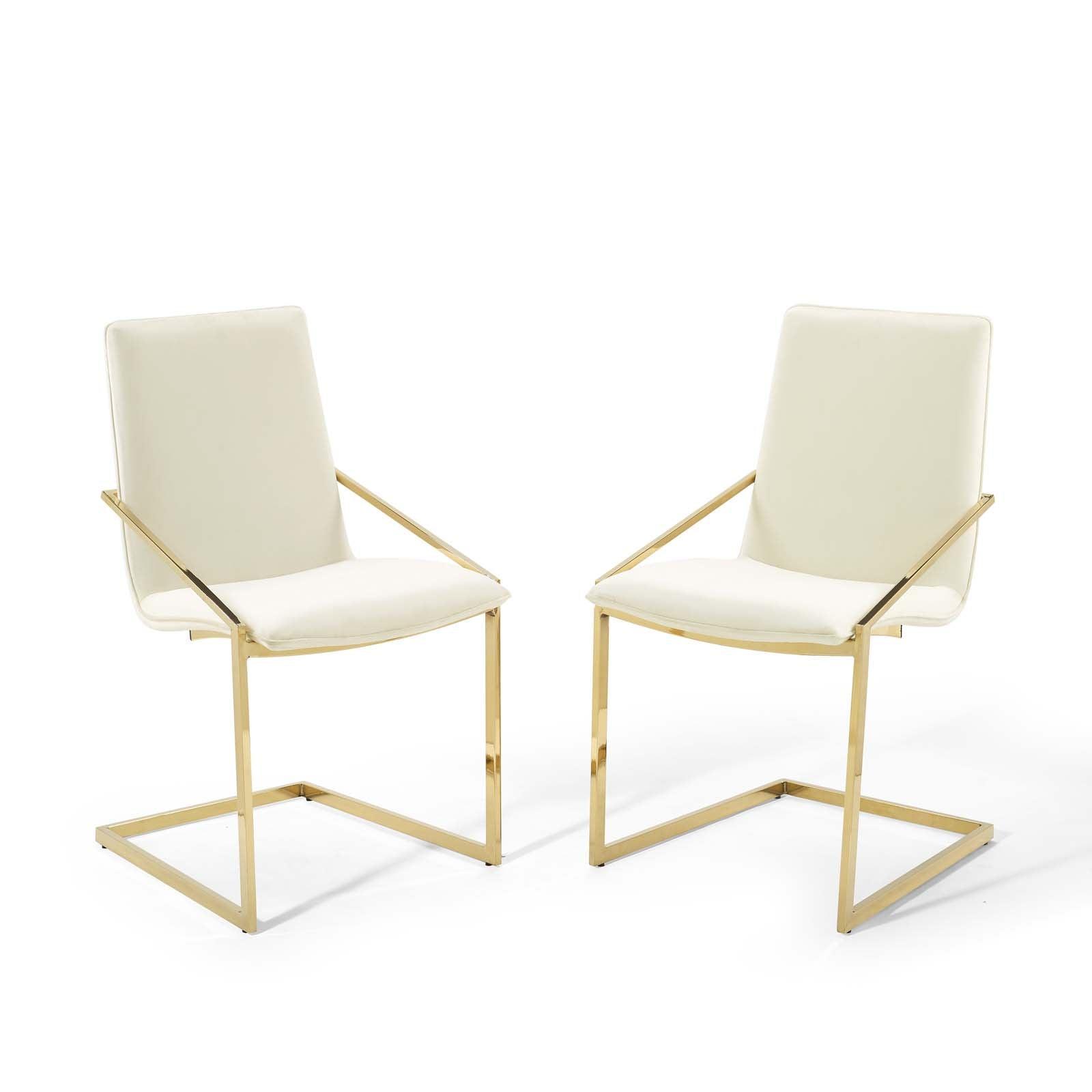 Modway Pitch Dining Armchair Performance Velvet Set of 2 FredCo