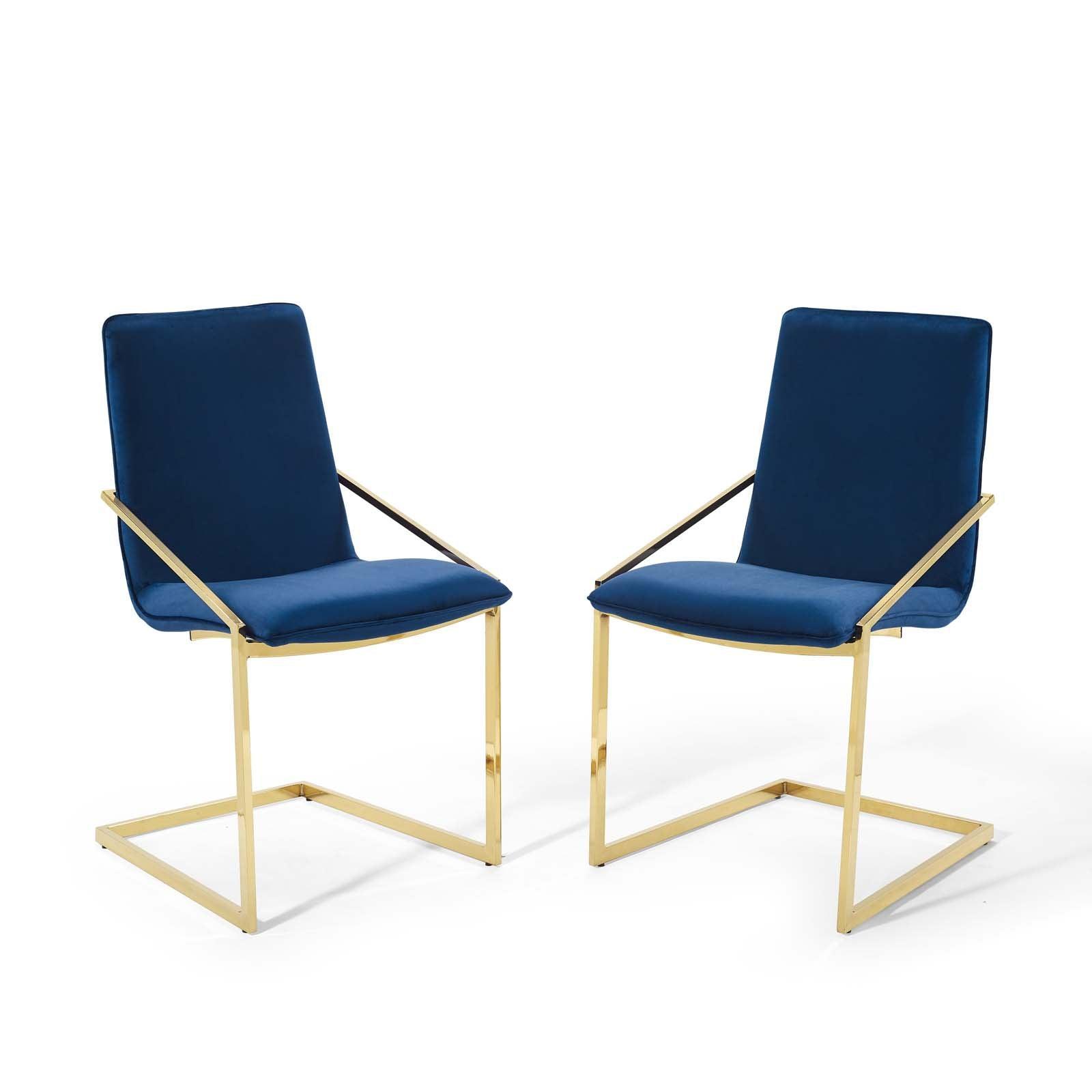 Modway Pitch Dining Armchair Performance Velvet Set of 2 FredCo