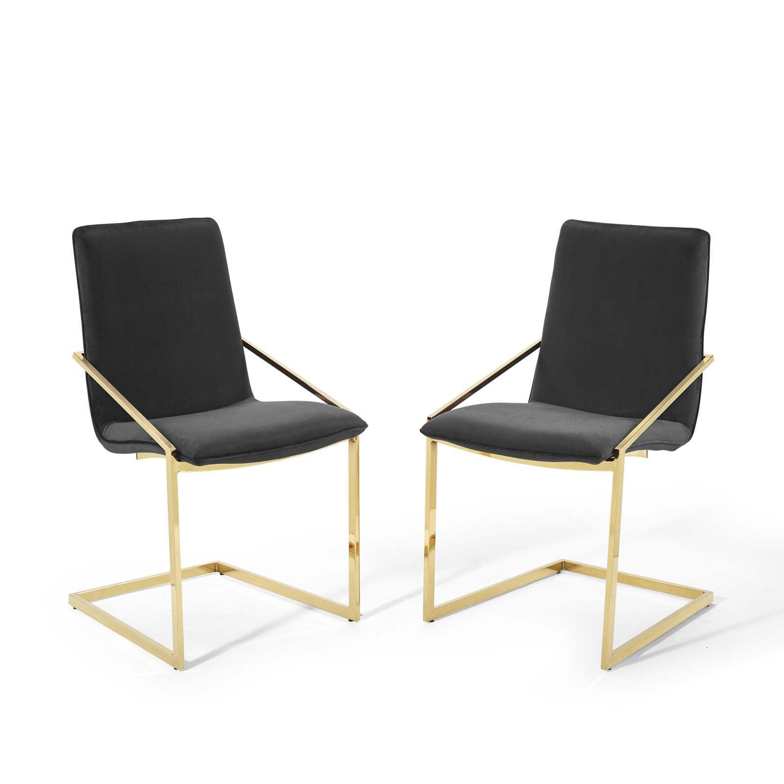 Modway Pitch Dining Armchair Performance Velvet Set of 2 FredCo