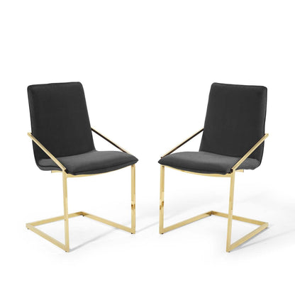 Modway Pitch Dining Armchair Performance Velvet Set of 2 FredCo