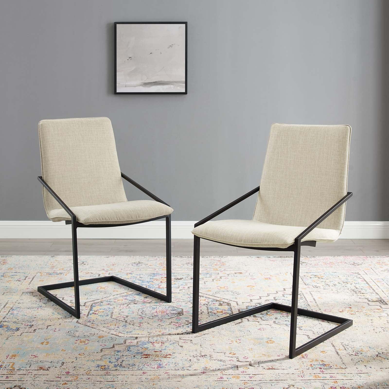 Modway Pitch Dining Armchair Upholstered Fabric Set of 2 FredCo