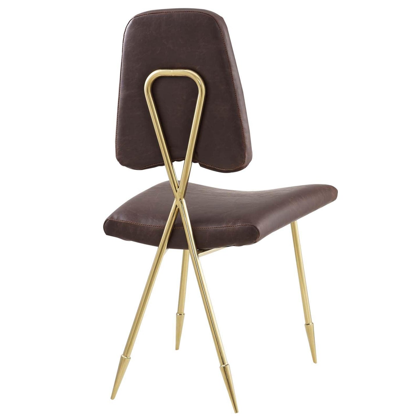 Modway Ponder Antique Faux Leather Dining Side Chair FredCo