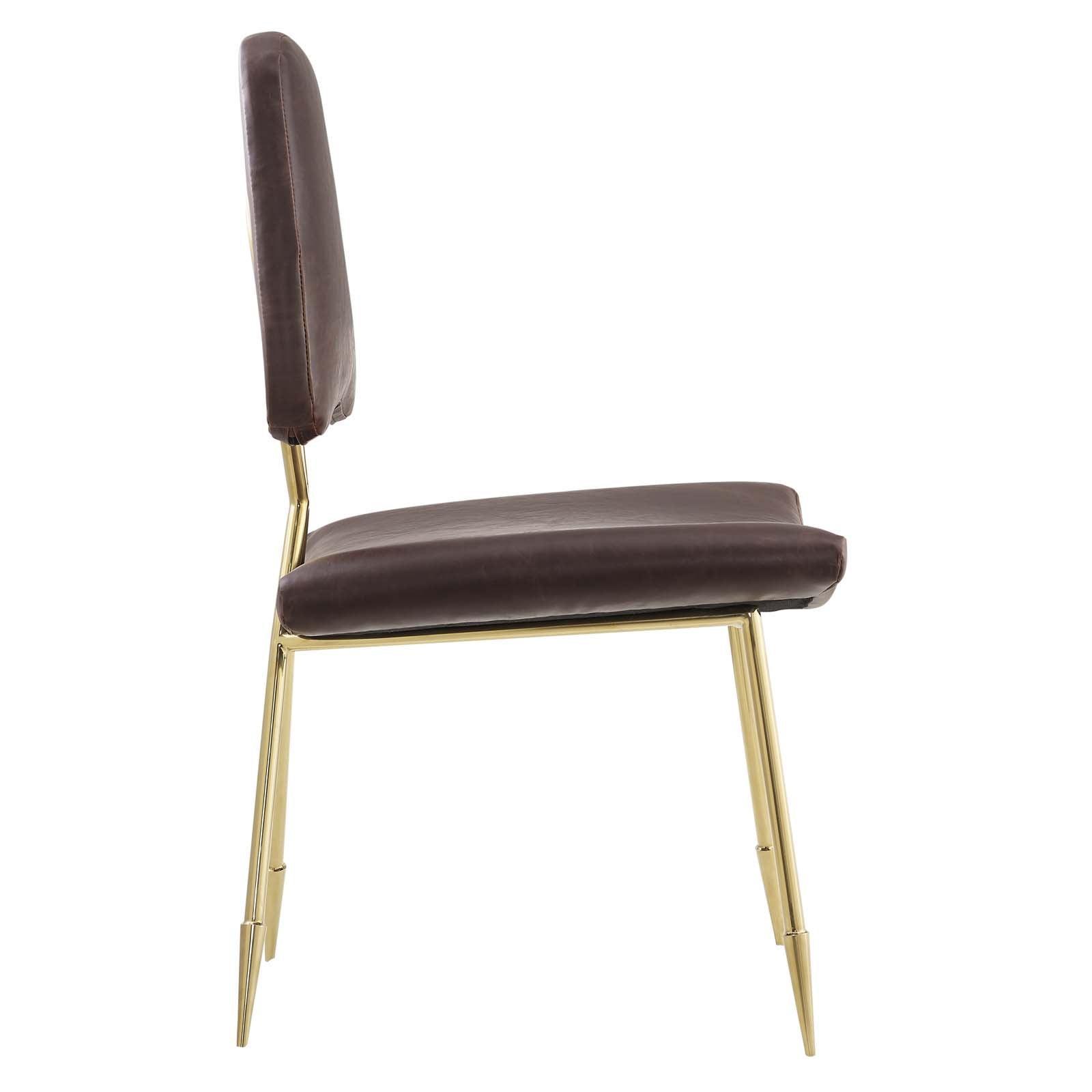 Modway Ponder Antique Faux Leather Dining Side Chair FredCo