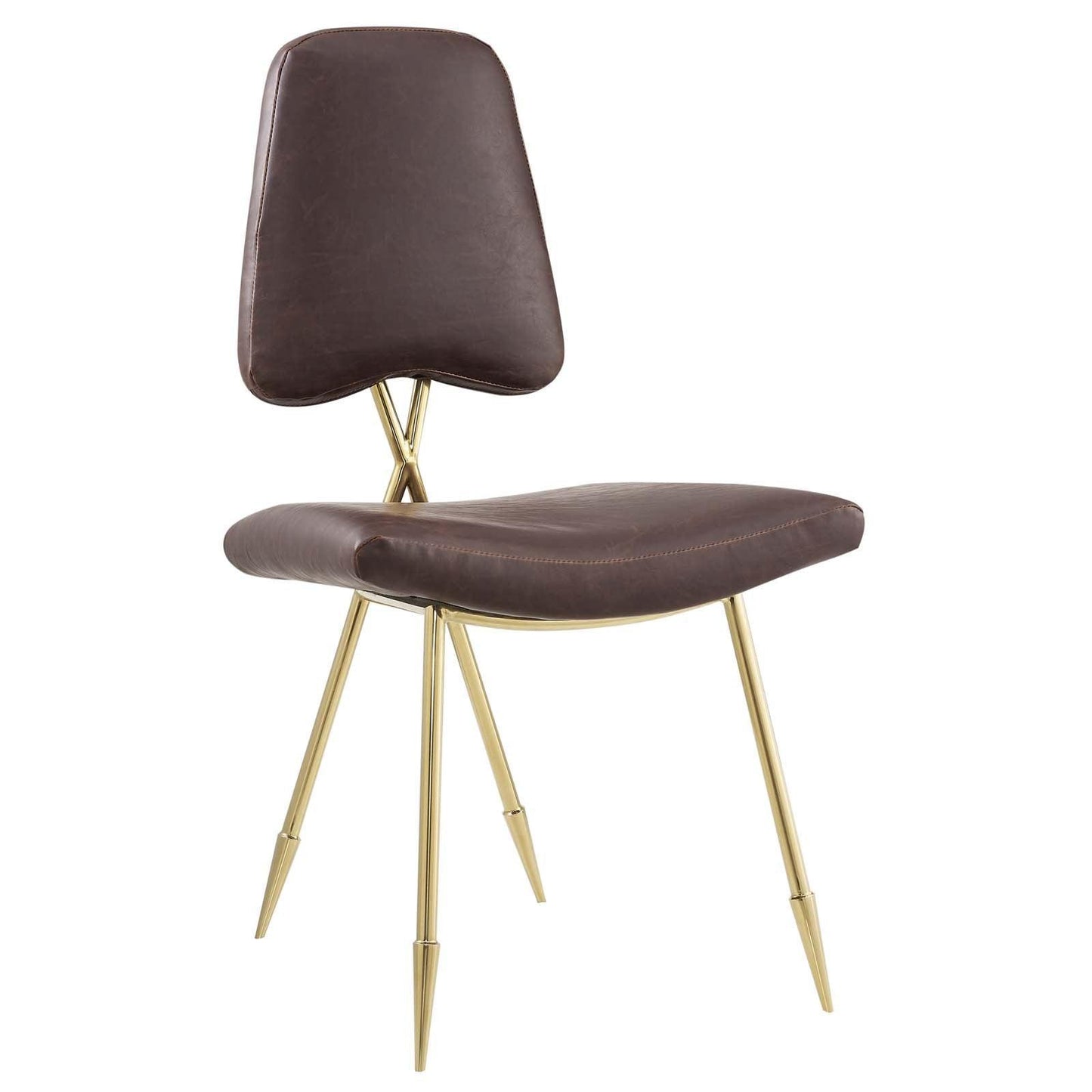 Modway Ponder Antique Faux Leather Dining Side Chair FredCo
