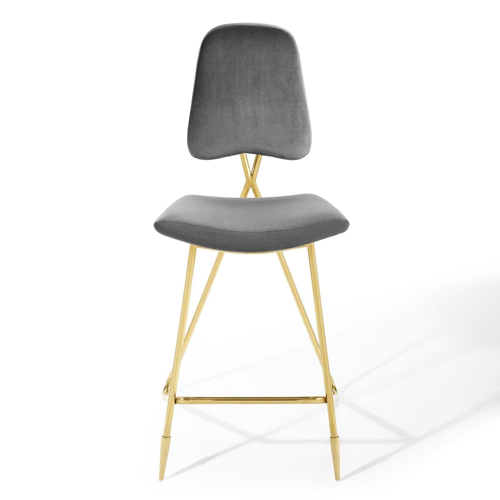 Modway Ponder Bar Stool Performance Velvet Set of 2 FredCo