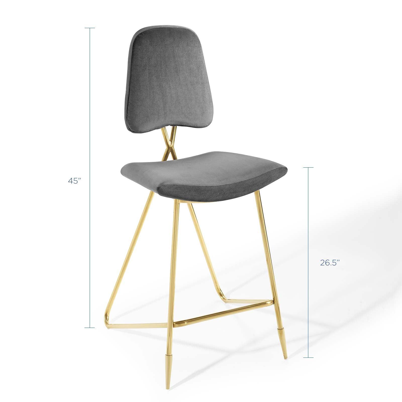 Modway Ponder Bar Stool Performance Velvet Set of 2 FredCo
