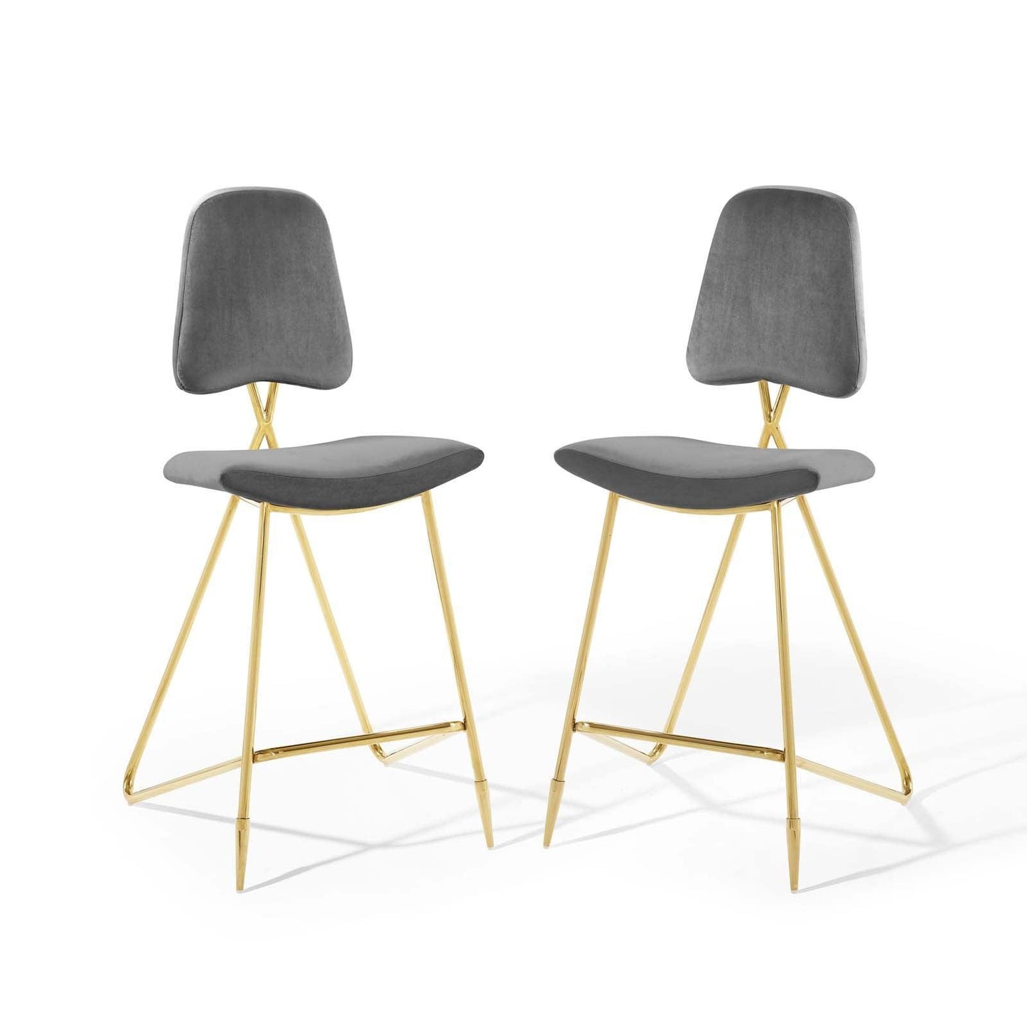 Modway Ponder Bar Stool Performance Velvet Set of 2 FredCo