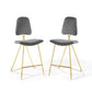 Modway Ponder Bar Stool Performance Velvet Set of 2 FredCo