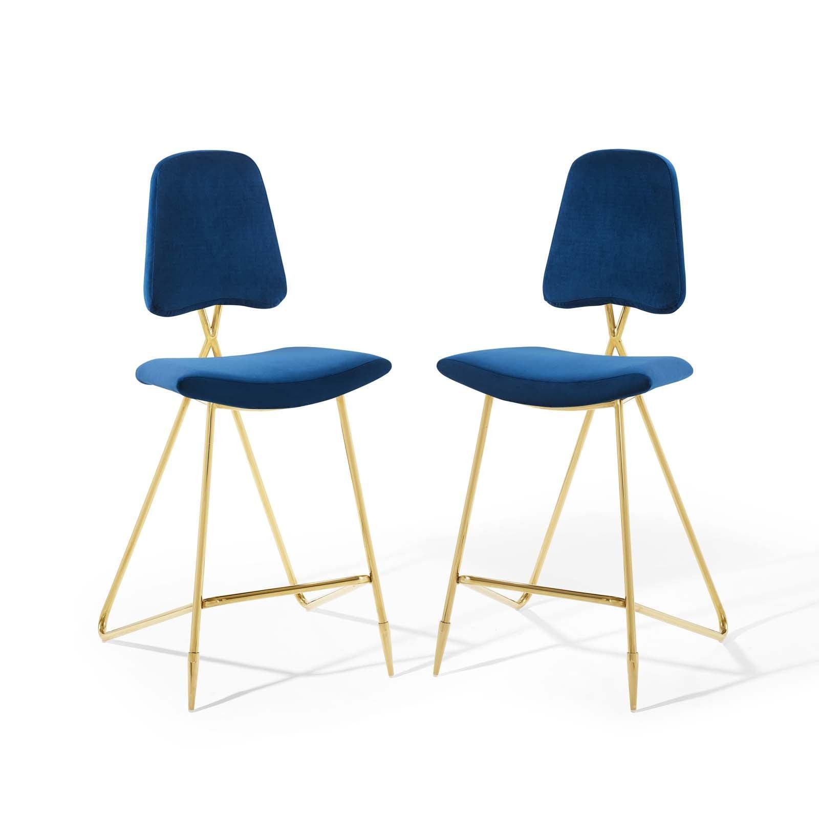 Modway Ponder Bar Stool Performance Velvet Set of 2 FredCo