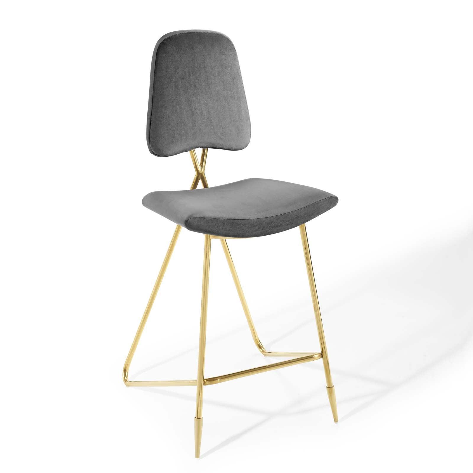 Modway Ponder Bar Stool Performance Velvet Set of 2 FredCo