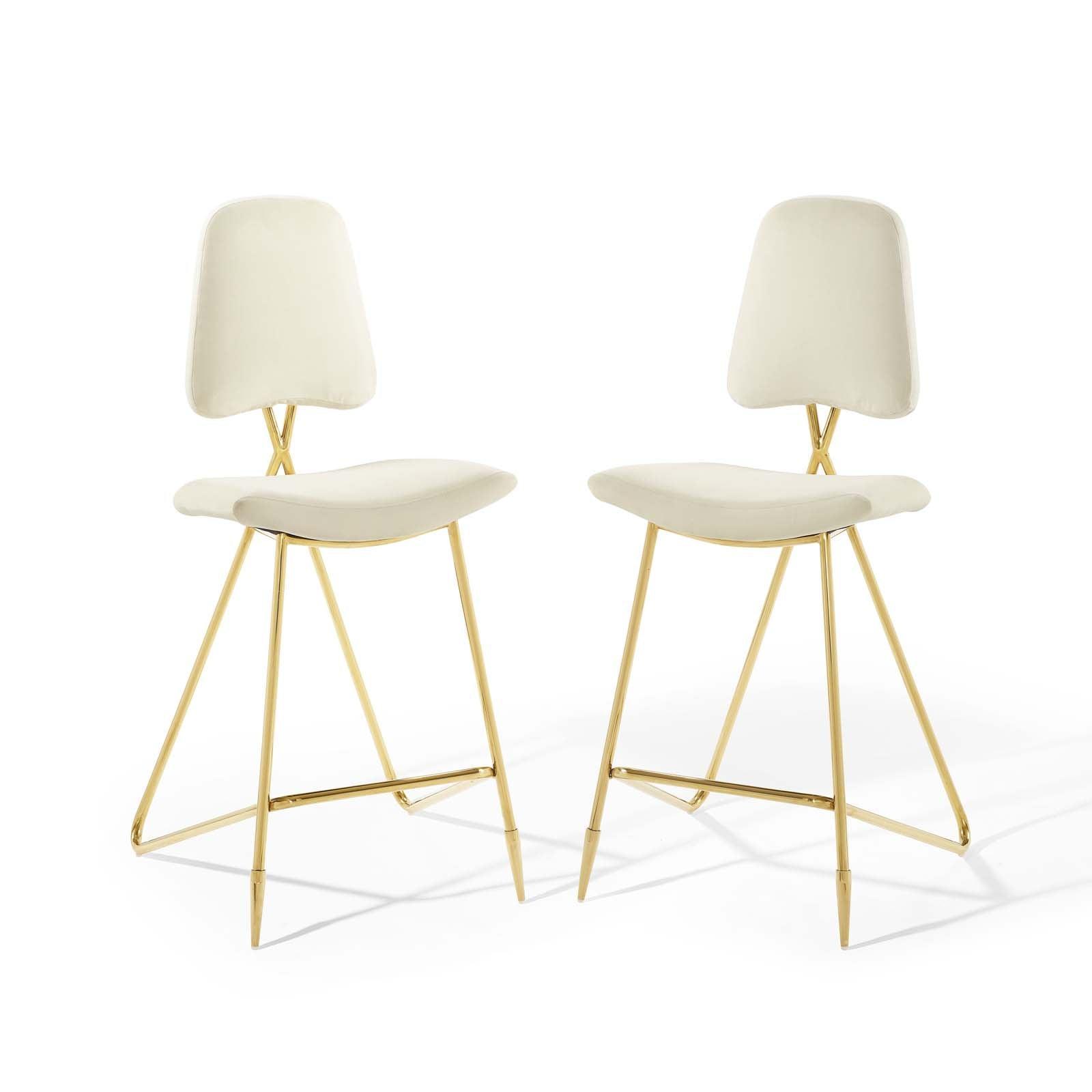 Modway Ponder Bar Stool Performance Velvet Set of 2 FredCo