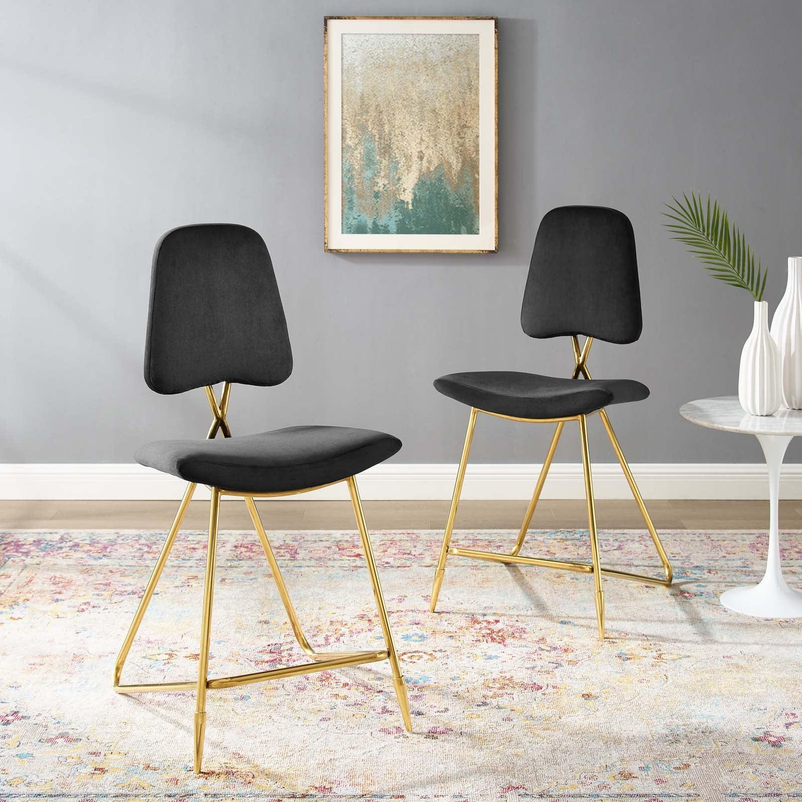 Modway Ponder Counter Stool Performance Velvet Set of 2 FredCo