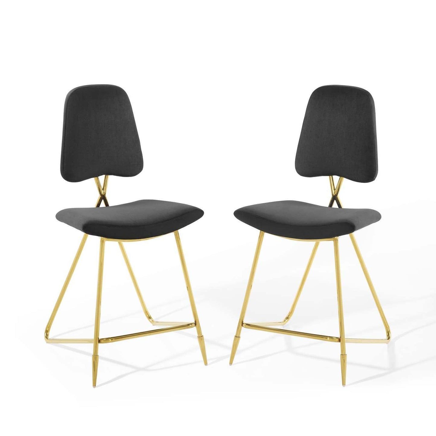 Modway Ponder Counter Stool Performance Velvet Set of 2 FredCo