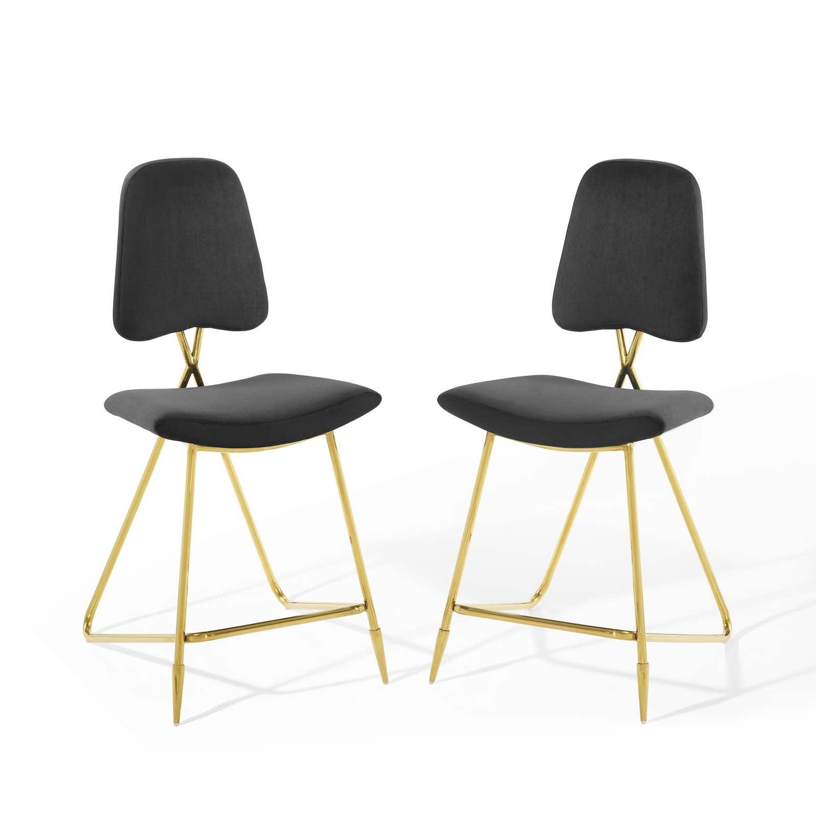 Modway Ponder Counter Stool Performance Velvet Set of 2 FredCo