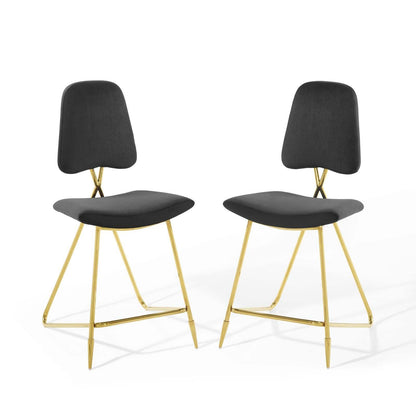Modway Ponder Counter Stool Performance Velvet Set of 2 FredCo