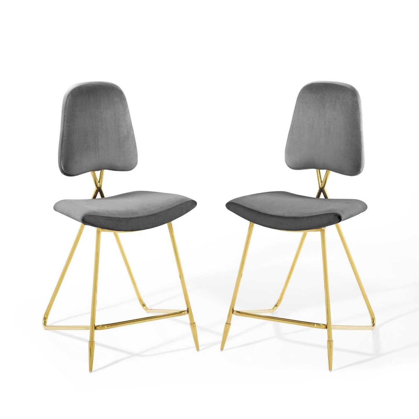 Modway Ponder Counter Stool Performance Velvet Set of 2 FredCo