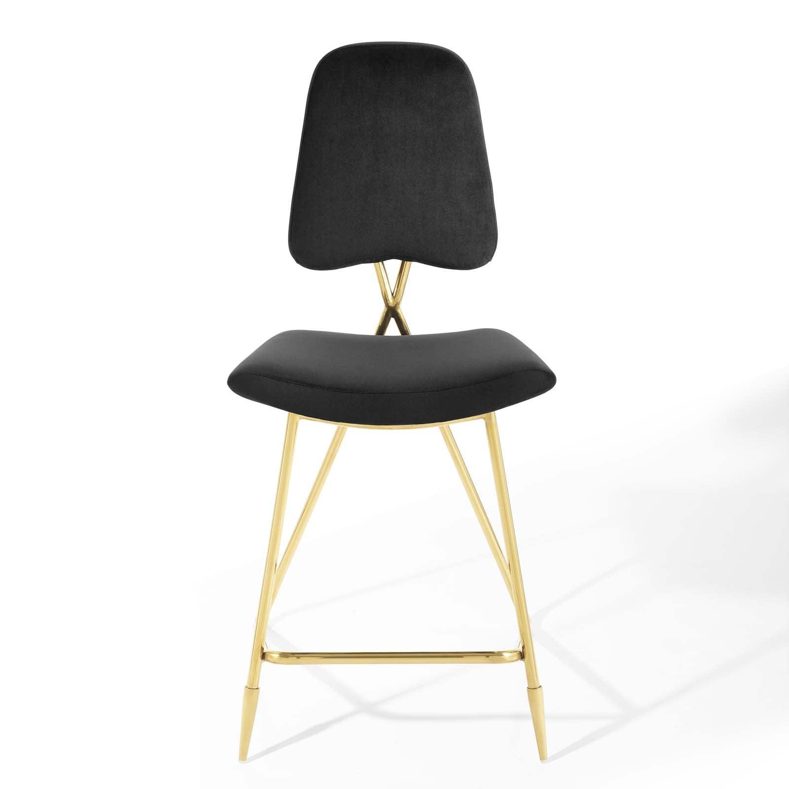 Modway Ponder Counter Stool Performance Velvet Set of 2 FredCo