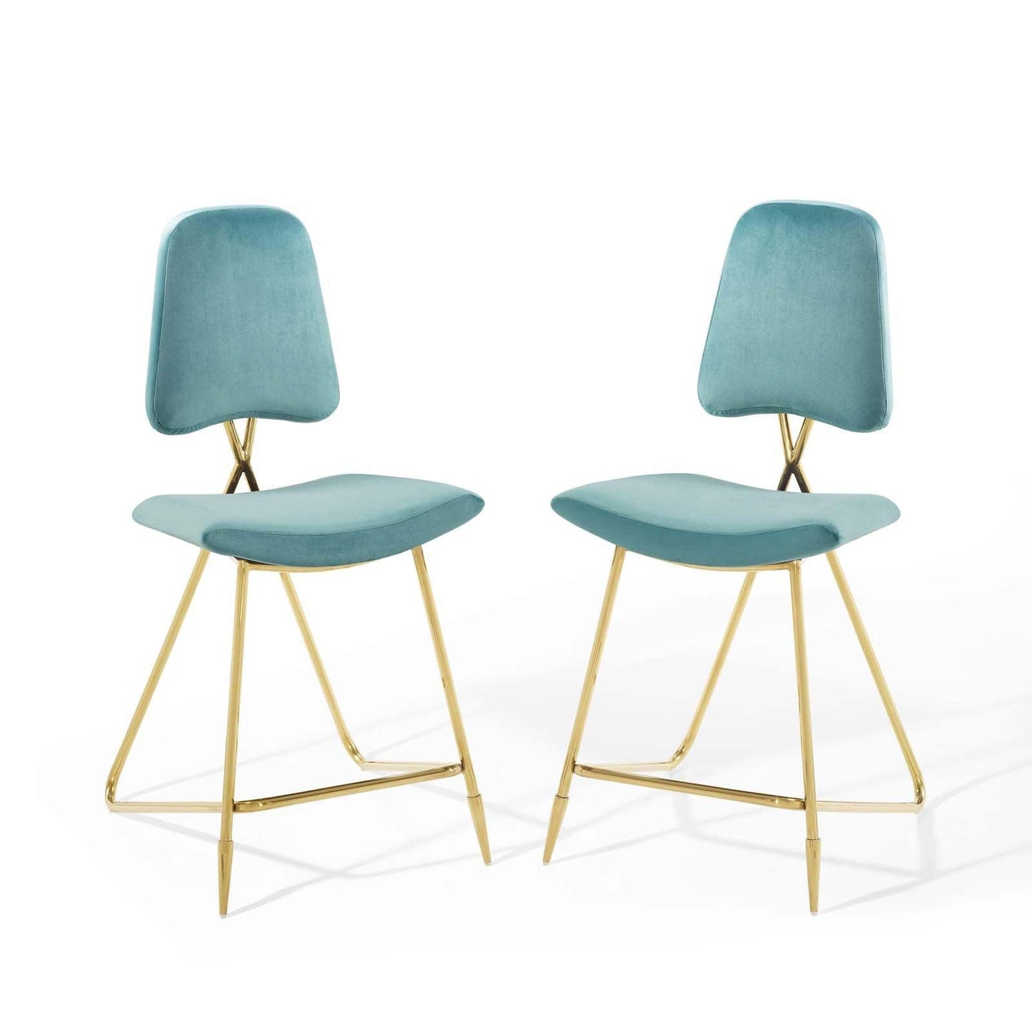 Modway Ponder Counter Stool Performance Velvet Set of 2 FredCo