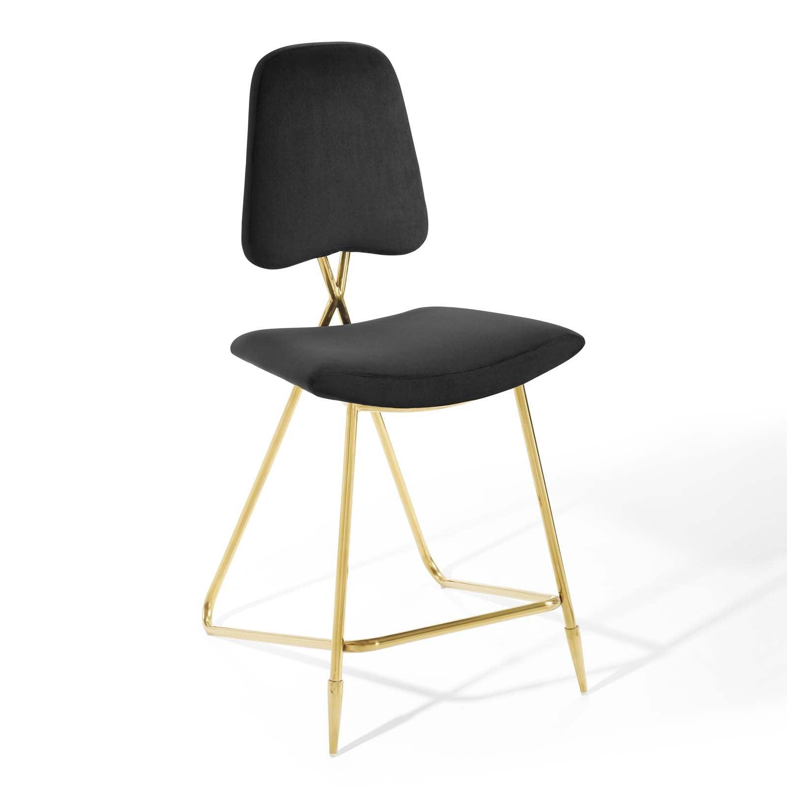 Modway Ponder Counter Stool Performance Velvet Set of 2 FredCo