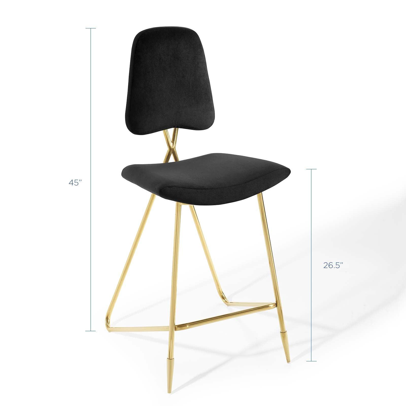 Modway Ponder Performance Velvet Bar Stool FredCo