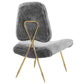 Modway Ponder Upholstered Sheepskin Fur Lounge Chair FredCo