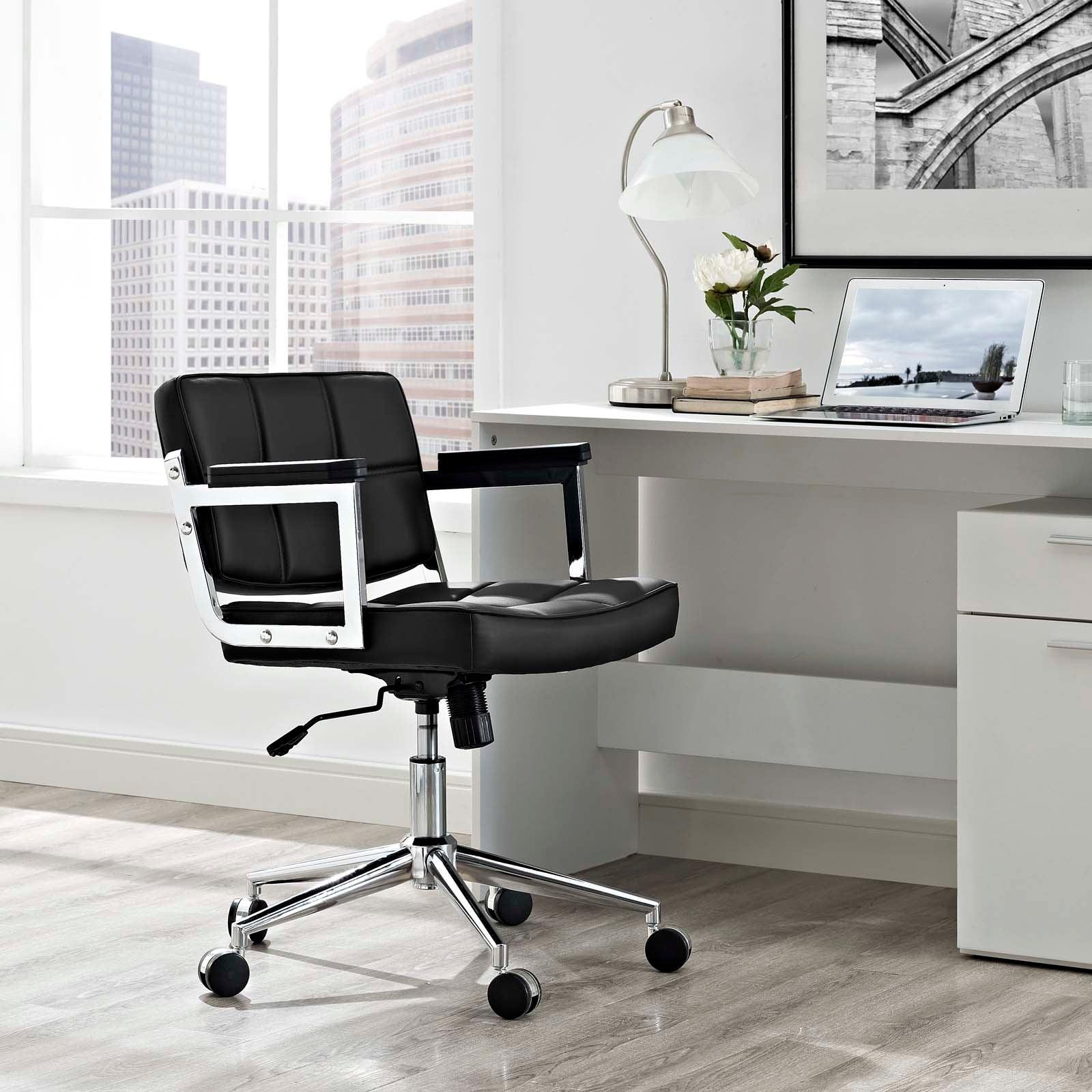Modway Portray Mid Back Upholstered Vinyl Office Chair FredCo