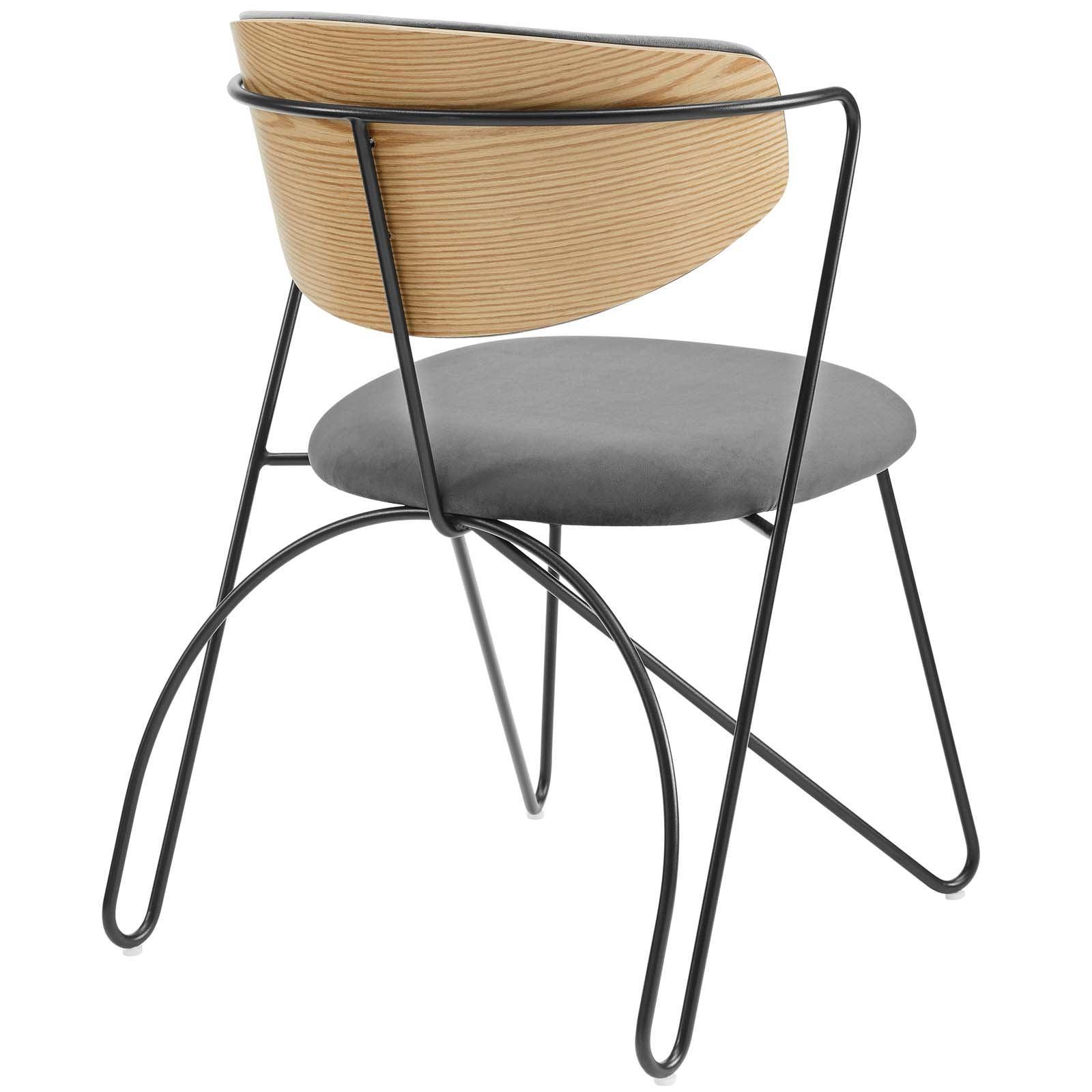 Modway Prevail Black Frame Dining and Accent Performance Velvet Chair FredCo