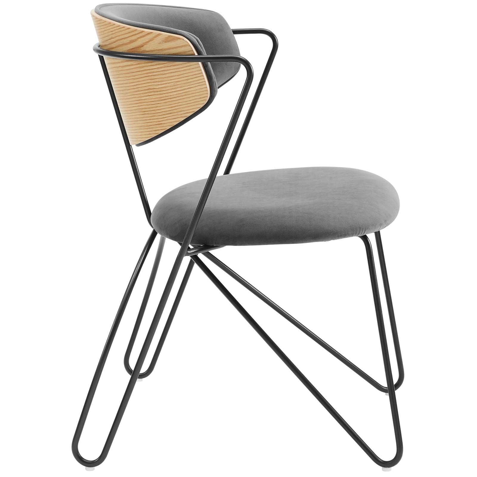 Modway Prevail Black Frame Dining and Accent Performance Velvet Chair FredCo