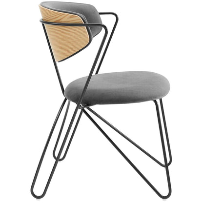 Modway Prevail Black Frame Dining and Accent Performance Velvet Chair FredCo
