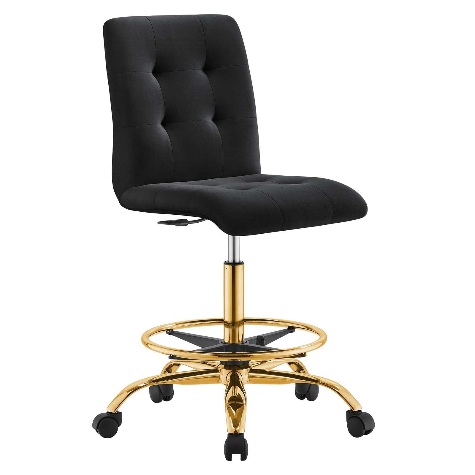 Modway Prim Armless Performance Velvet Drafting Chair FredCo
