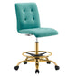 Modway Prim Armless Performance Velvet Drafting Chair FredCo