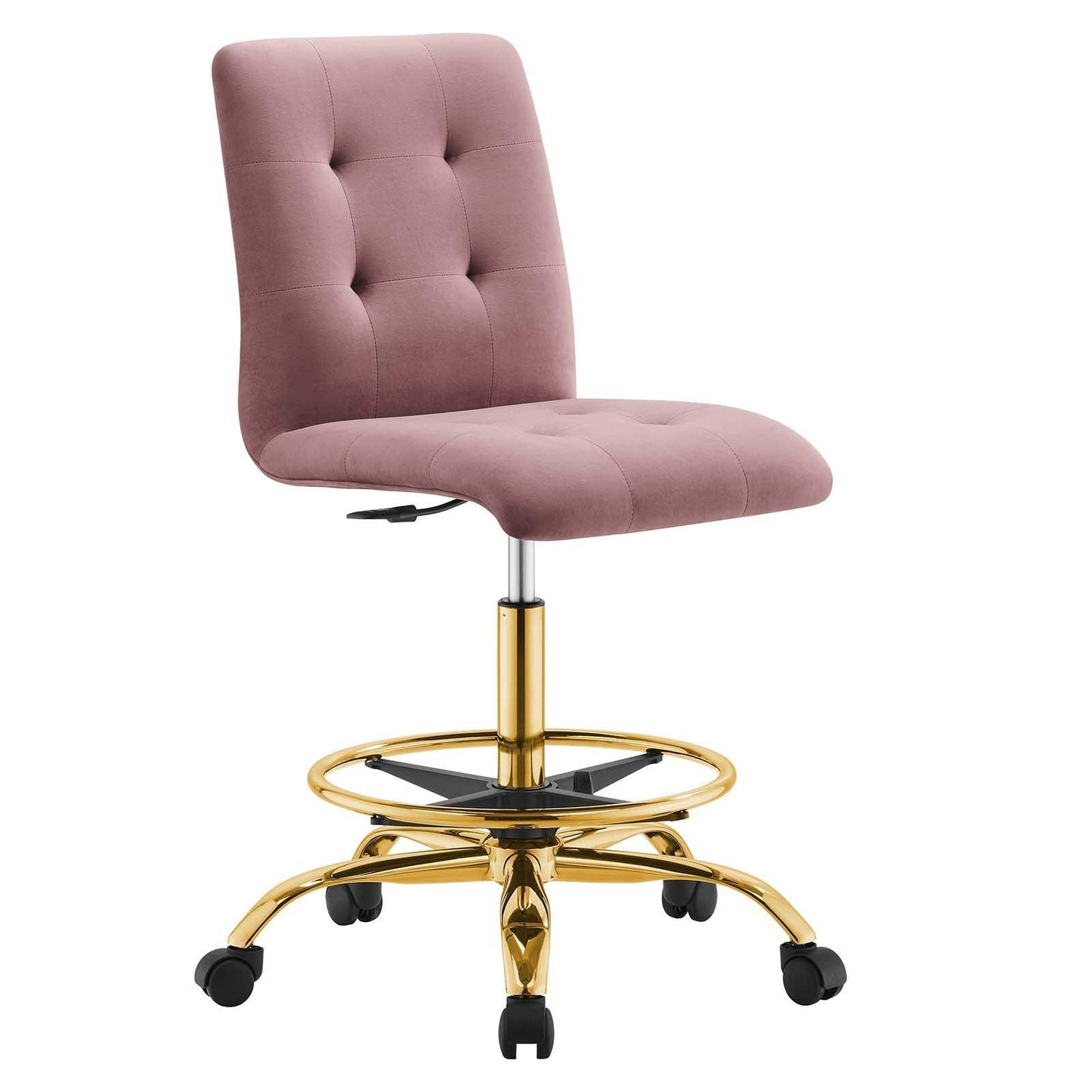 Modway Prim Armless Performance Velvet Drafting Chair FredCo