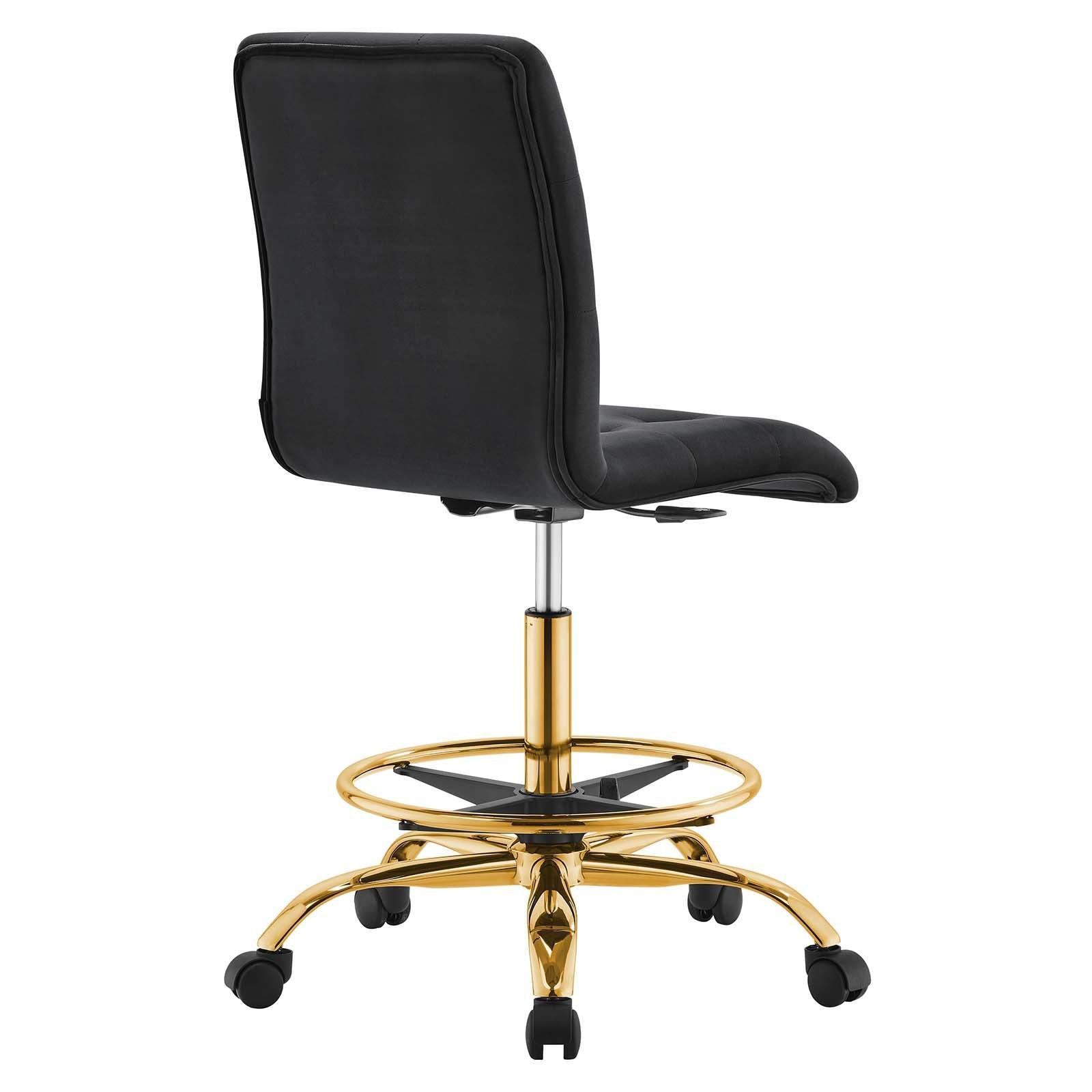 Modway Prim Armless Performance Velvet Drafting Chair FredCo