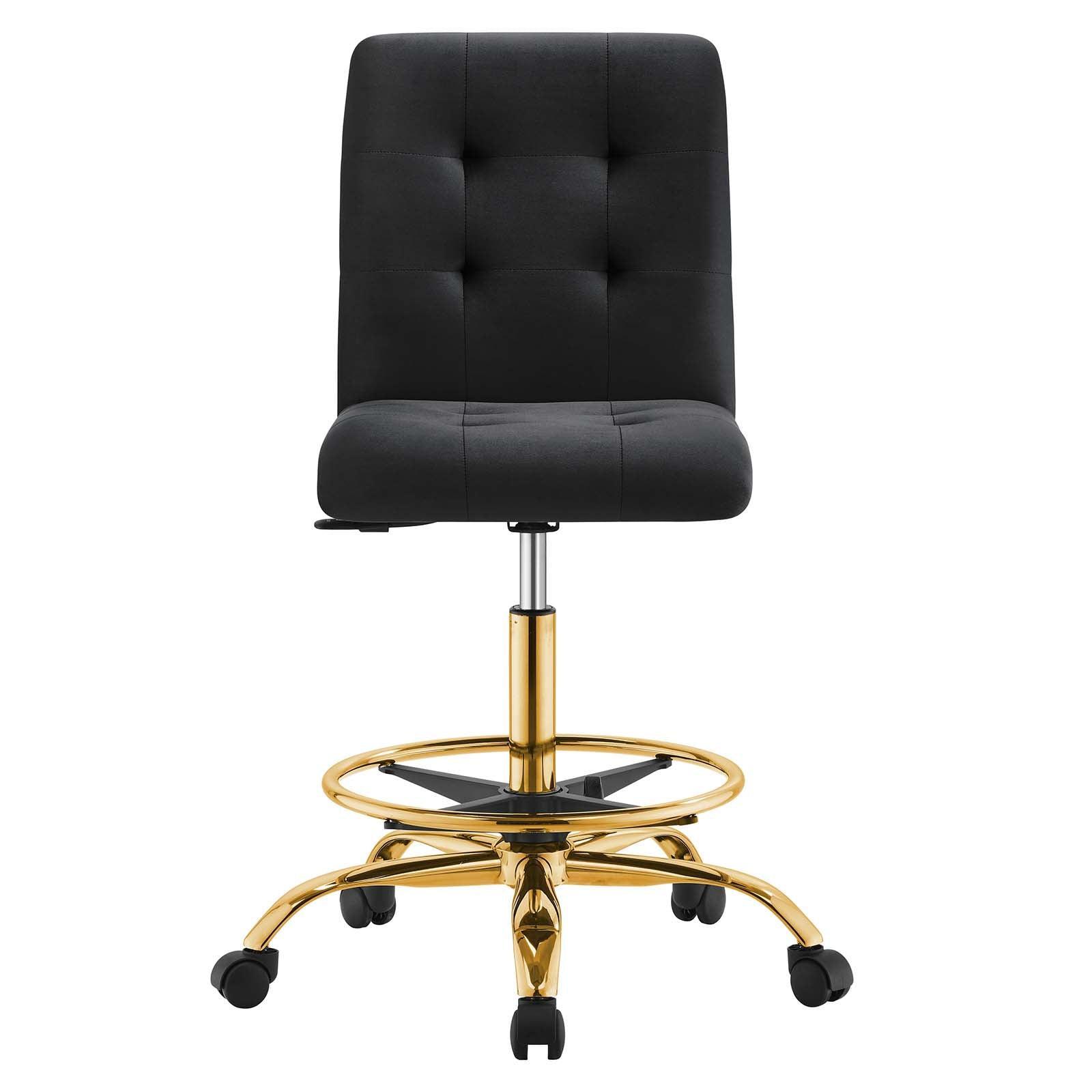Modway Prim Armless Performance Velvet Drafting Chair FredCo