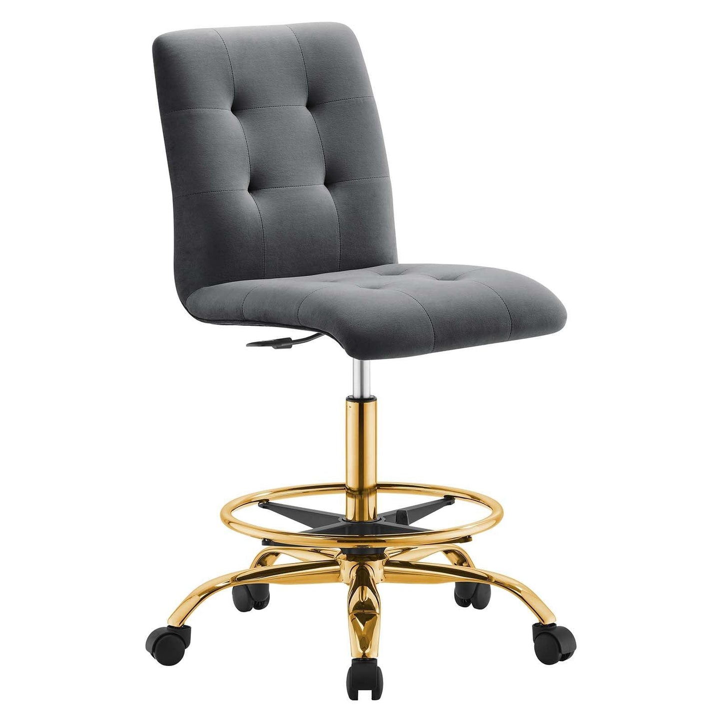 Modway Prim Armless Performance Velvet Drafting Chair FredCo