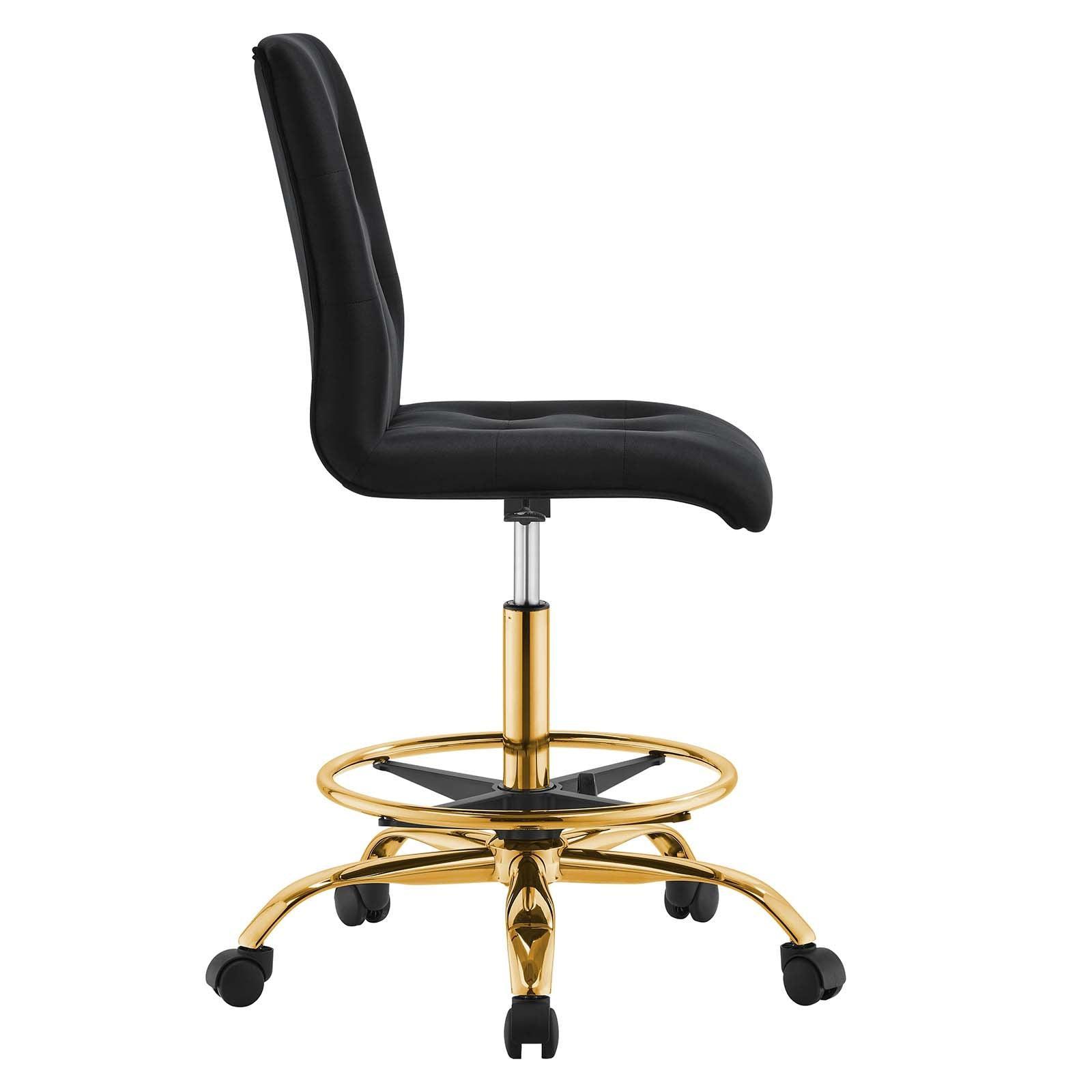 Modway Prim Armless Performance Velvet Drafting Chair FredCo