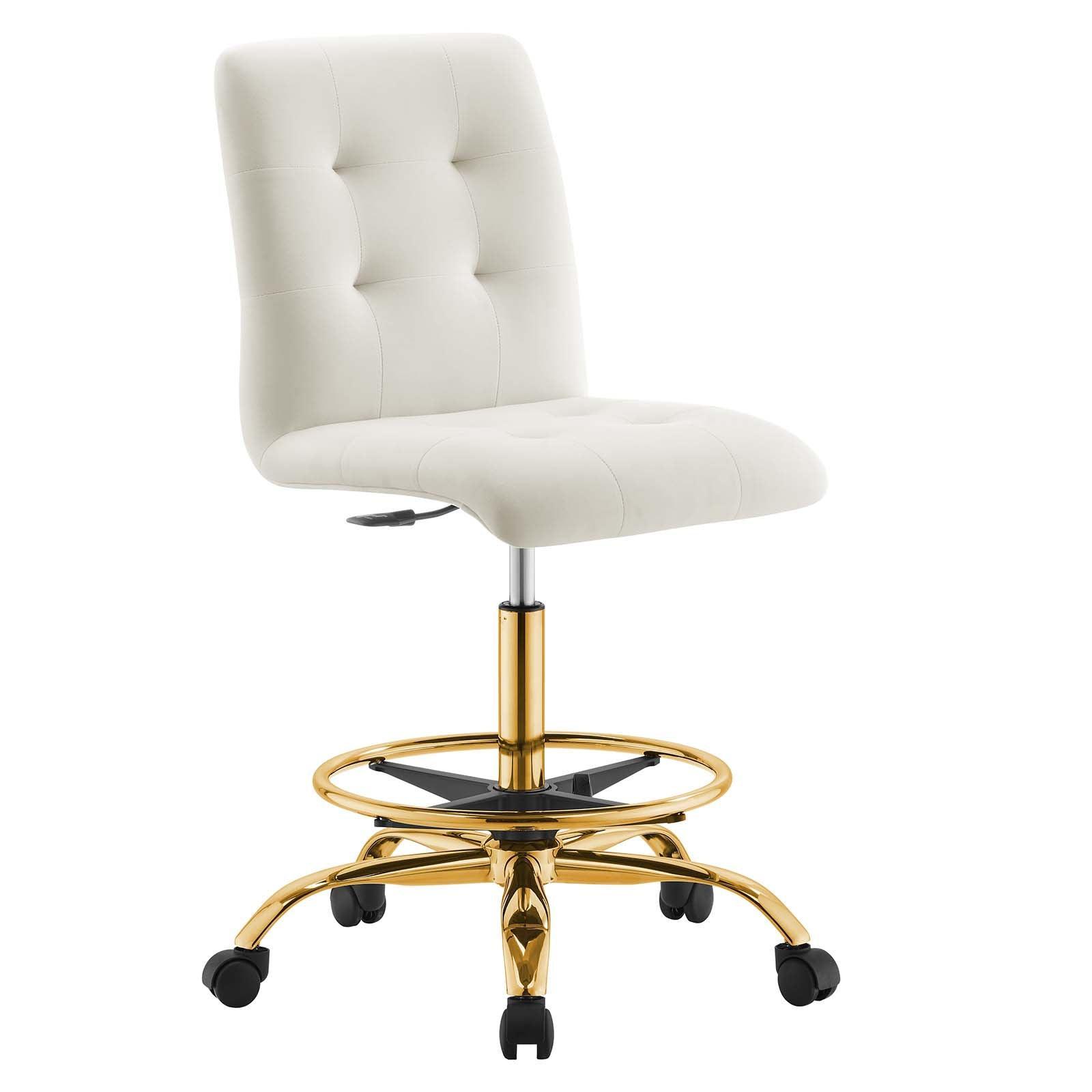 Modway Prim Armless Performance Velvet Drafting Chair FredCo