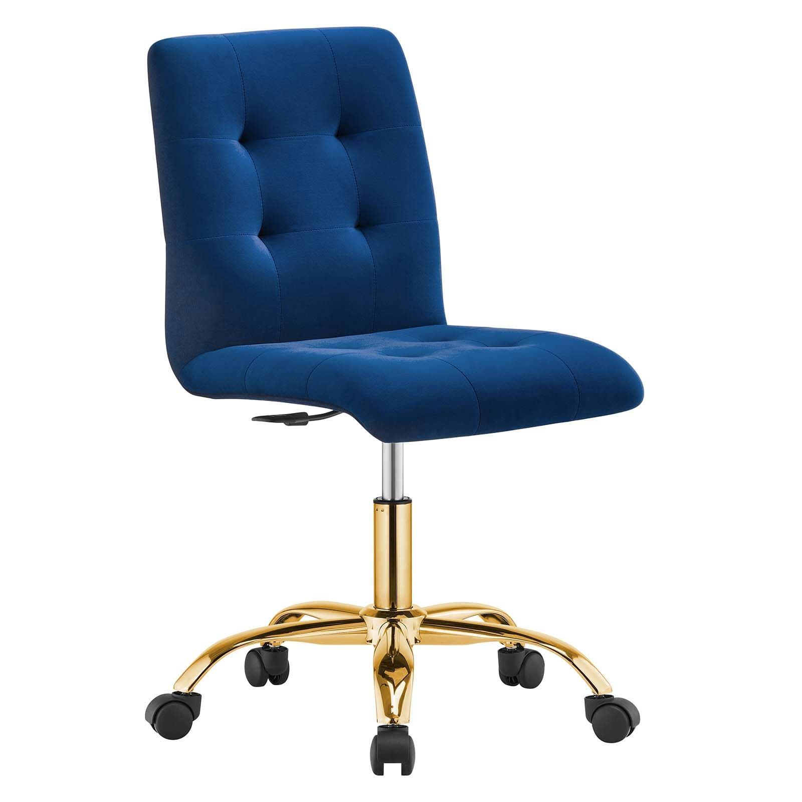 Modway Prim Armless Performance Velvet Office Chair FredCo