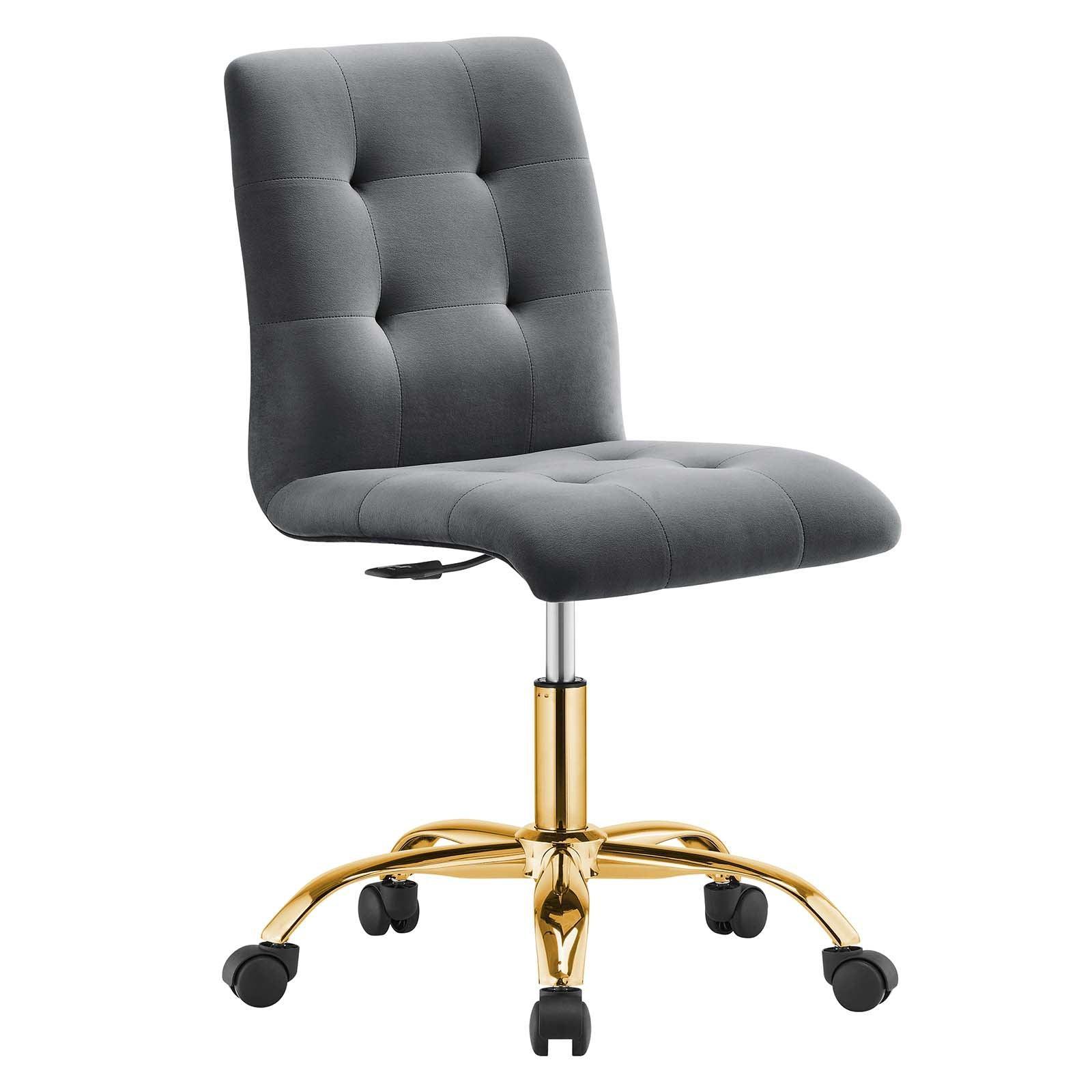 Modway Prim Armless Performance Velvet Office Chair FredCo