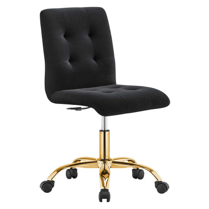 Modway Prim Armless Performance Velvet Office Chair FredCo