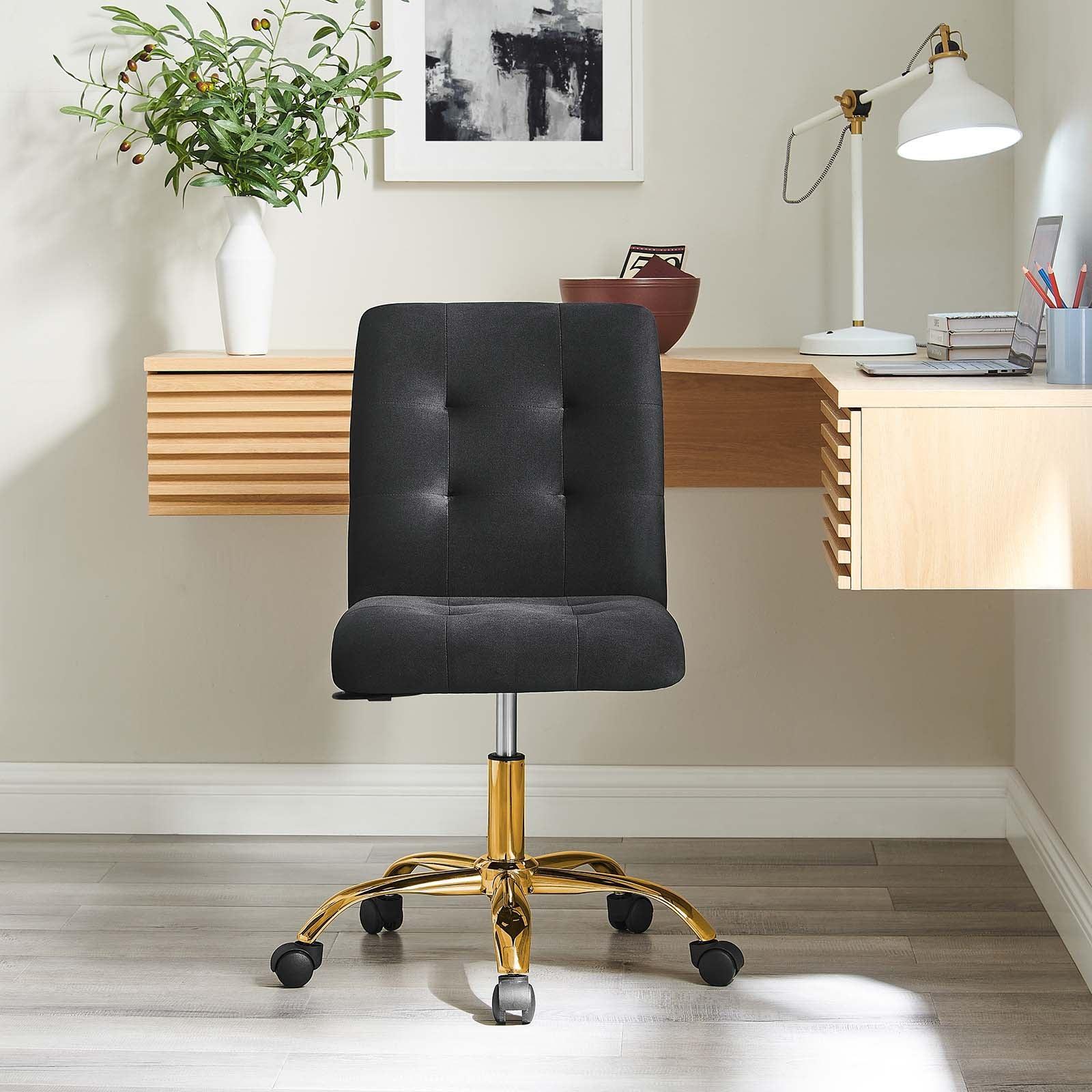 Modway Prim Armless Performance Velvet Office Chair FredCo