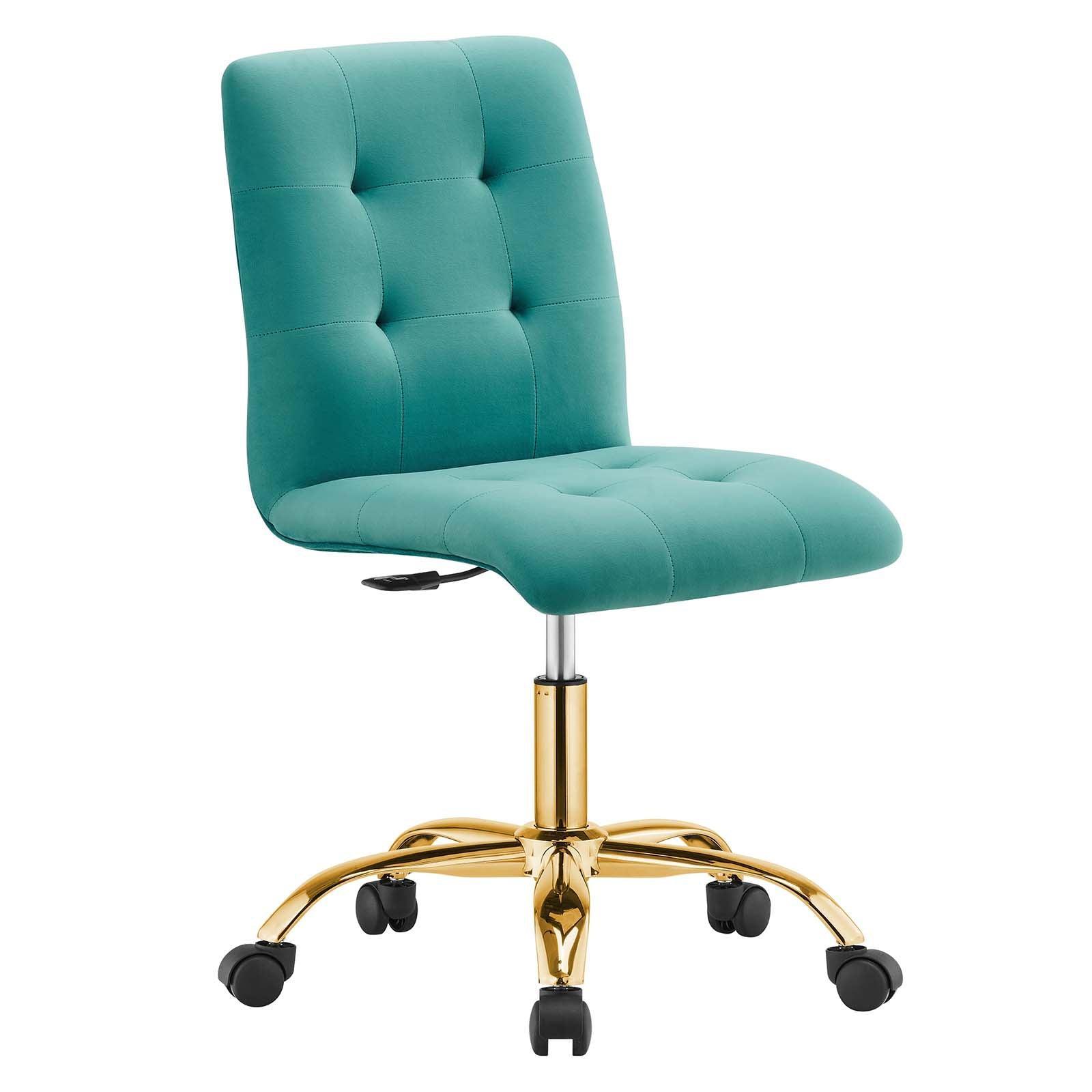 Modway Prim Armless Performance Velvet Office Chair FredCo