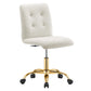 Modway Prim Armless Performance Velvet Office Chair FredCo
